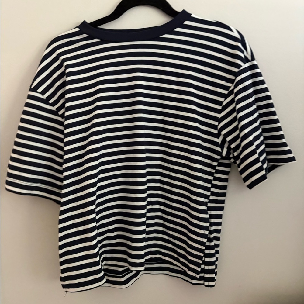 Zara Striped Navy and White Tee